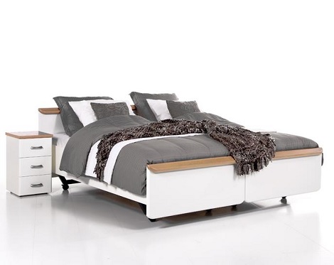 Vroomshoop ledikant Napoli wit,deelbaar,comforthoogte,160,180x200,210,220 cm